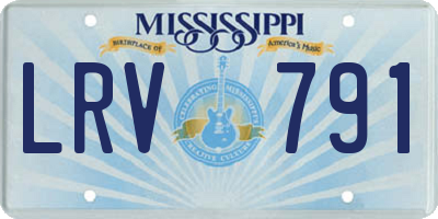 MS license plate LRV791