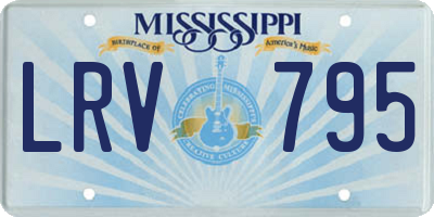 MS license plate LRV795