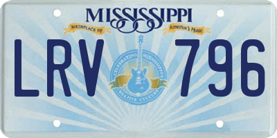 MS license plate LRV796