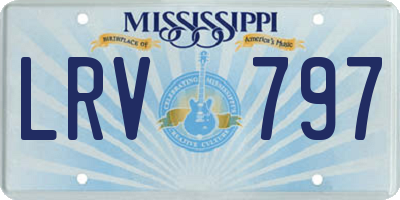 MS license plate LRV797