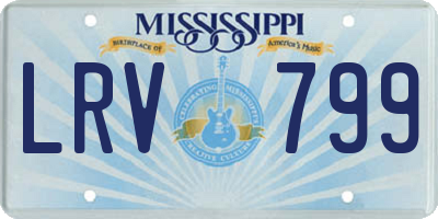MS license plate LRV799