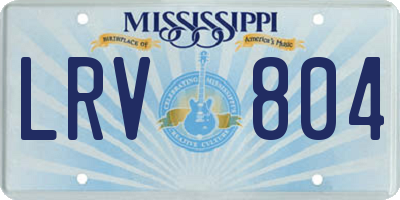 MS license plate LRV804