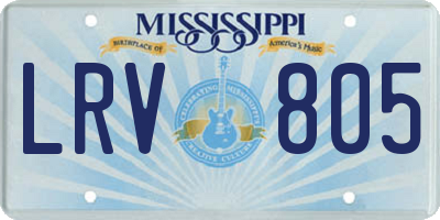 MS license plate LRV805