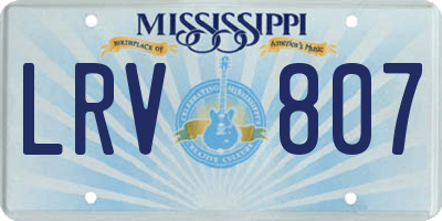 MS license plate LRV807