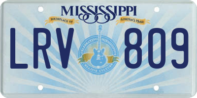 MS license plate LRV809