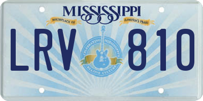 MS license plate LRV810