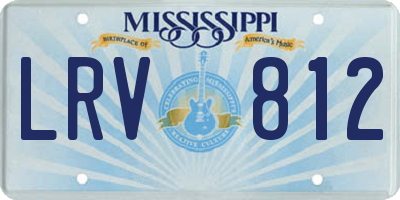 MS license plate LRV812