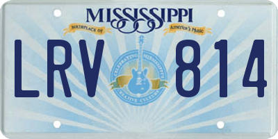MS license plate LRV814