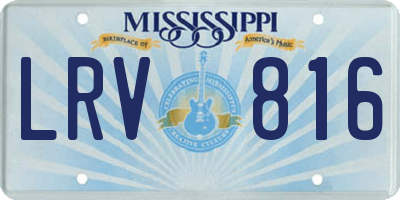 MS license plate LRV816