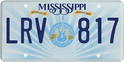 MS license plate LRV817