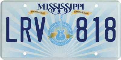 MS license plate LRV818