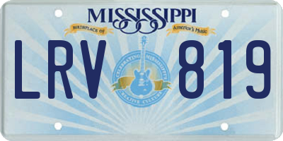 MS license plate LRV819