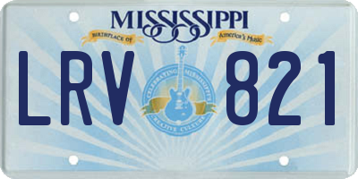 MS license plate LRV821