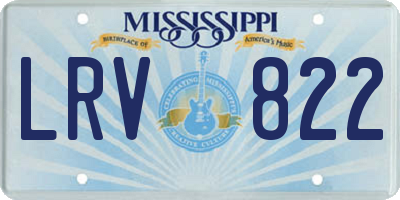 MS license plate LRV822