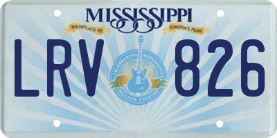 MS license plate LRV826