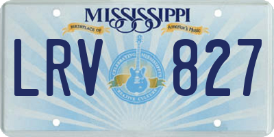 MS license plate LRV827