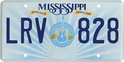 MS license plate LRV828