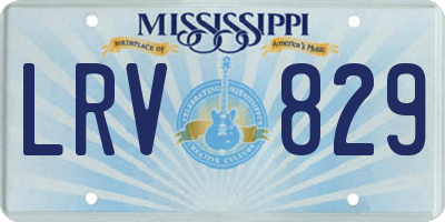 MS license plate LRV829