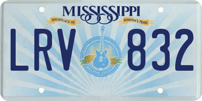 MS license plate LRV832