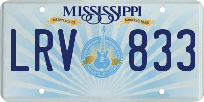 MS license plate LRV833
