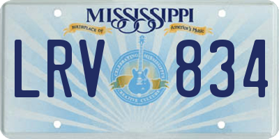 MS license plate LRV834