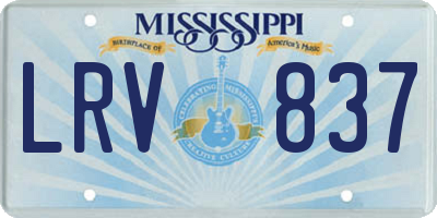 MS license plate LRV837