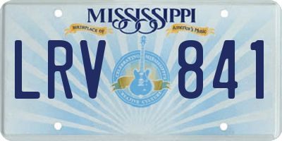 MS license plate LRV841
