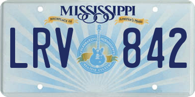 MS license plate LRV842