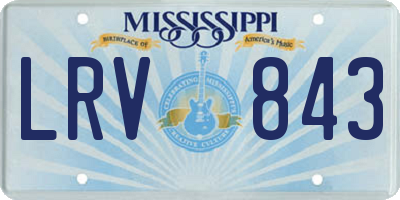 MS license plate LRV843