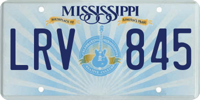 MS license plate LRV845