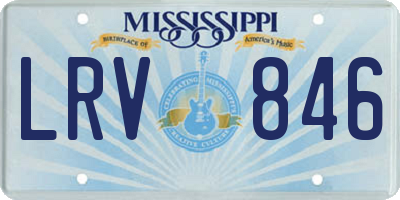 MS license plate LRV846