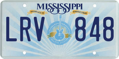 MS license plate LRV848