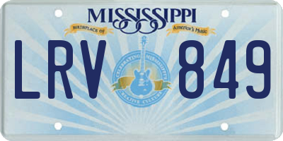 MS license plate LRV849