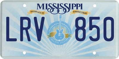 MS license plate LRV850