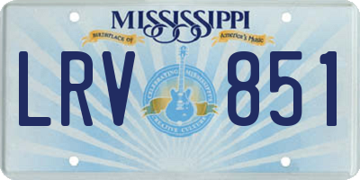 MS license plate LRV851