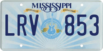 MS license plate LRV853