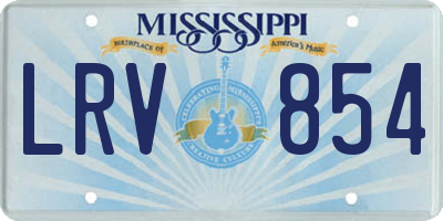 MS license plate LRV854