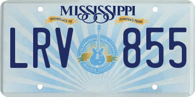 MS license plate LRV855