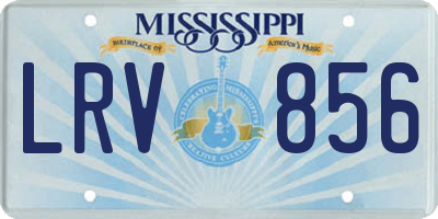 MS license plate LRV856