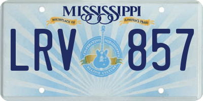 MS license plate LRV857