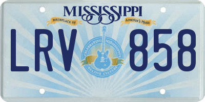 MS license plate LRV858
