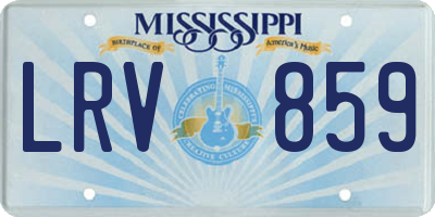MS license plate LRV859
