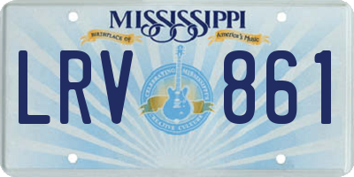 MS license plate LRV861