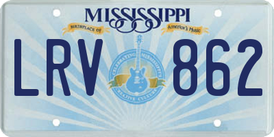 MS license plate LRV862