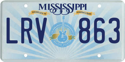 MS license plate LRV863