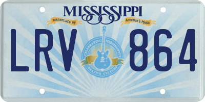 MS license plate LRV864
