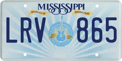 MS license plate LRV865
