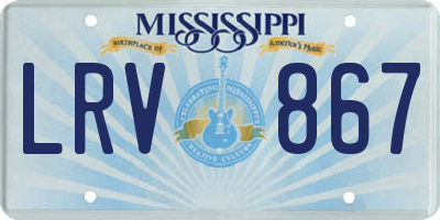MS license plate LRV867