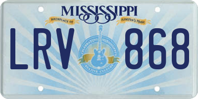 MS license plate LRV868