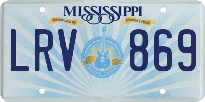 MS license plate LRV869